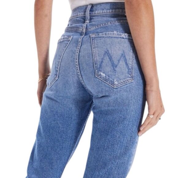 MOTHER High Waisted Rider Skimp in Bloom and Doom Demin Jeans Size 32 📦 - Picture 2 of 13